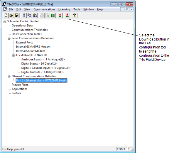 Download Configuration in T4e Local Configuration Tool